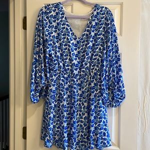 Blue and White Floral Dress